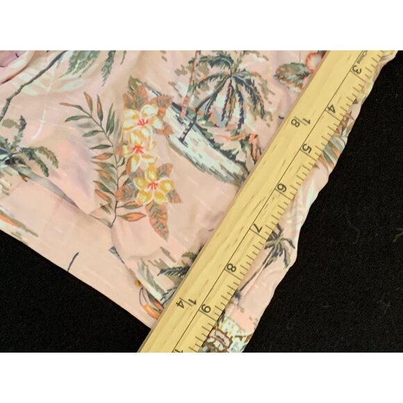 George Hawaiian Aloha Shirt Tropical Flowers and Toucans Pink XL - Picture 7 of 9